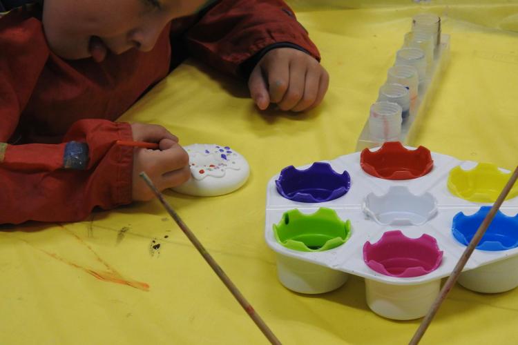 Free Kids Activities - painting plaster shapes